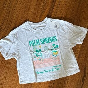 Disney x Forever 21 Palm Springs Mickey Crop T Shirt NWT
